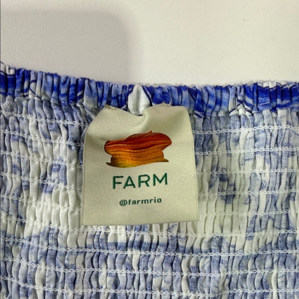 FARM Rio Blue and White Floral Stripe Belted Romper - Picture 7 of 14